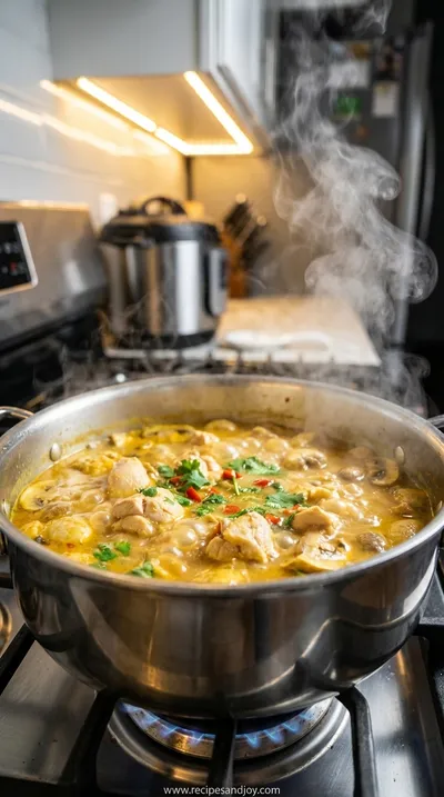 Quick and Easy Thai Coconut Curry Soup Recipe - cooking process