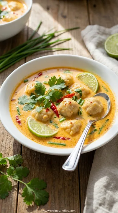 Quick and Easy Thai Coconut Curry Soup Recipe - ready to serve