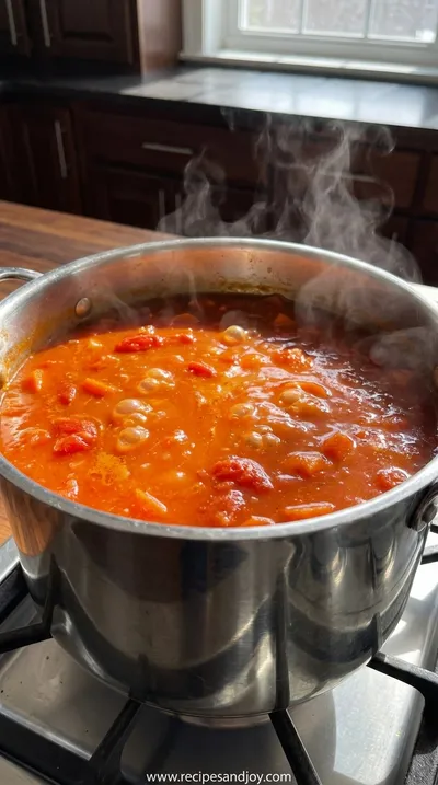 Mediterranean Tomato Carrot Soup - Fresh & Flavorful - cooking process