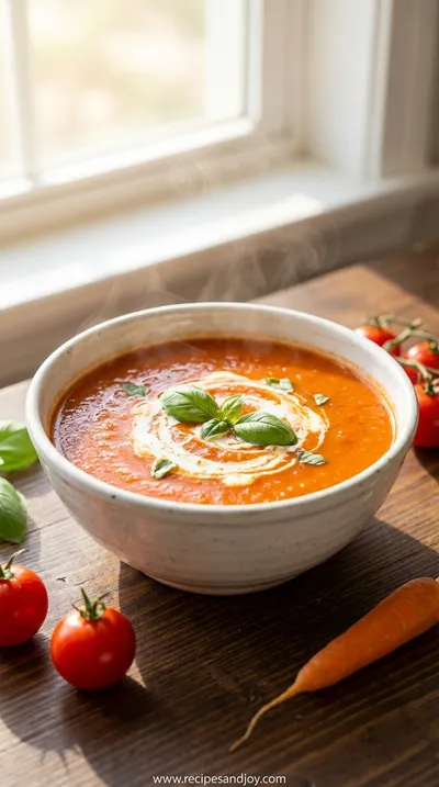 Mediterranean Tomato Carrot Soup - Fresh & Flavorful
