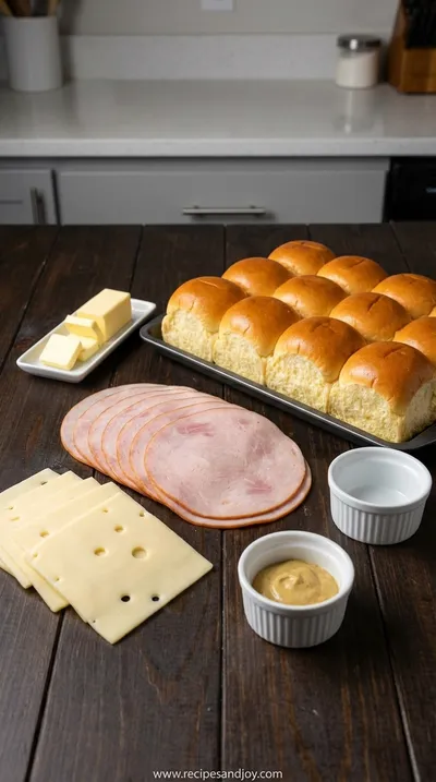 Turkey Ham and Cheese Sliders: Easy Game Day Food - ingredients preparation