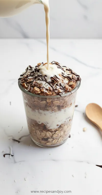Vegan Almond Joy Overnight Oats - ingredients preparation