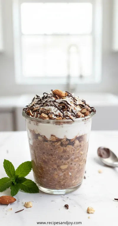 Vegan Almond Joy Overnight Oats - ready to serve