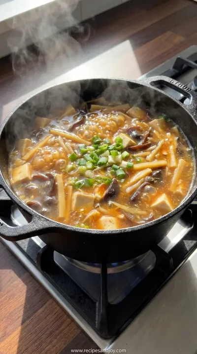 Vegan Hot and Sour Soup: Easy Recipe - cooking process