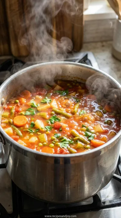 Best Vegetable Soup Recipe for Easy Family Dinners - cooking process