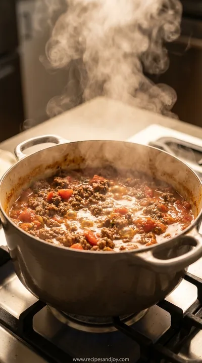 Venison Spaghetti and Meat Sauce Recipe - cooking process