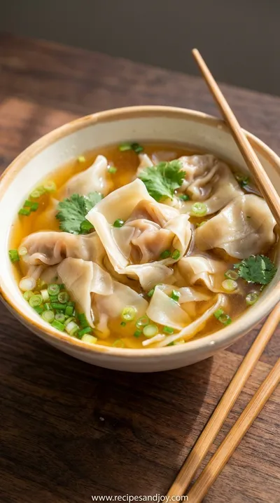Homemade Wonton Soup: Easy Family Recipe - ready to serve