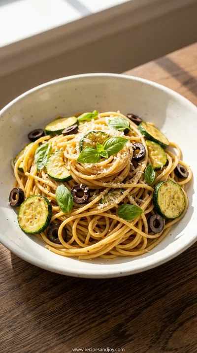 Zucchini & Olive Spaghetti: Easy Pasta Dinner