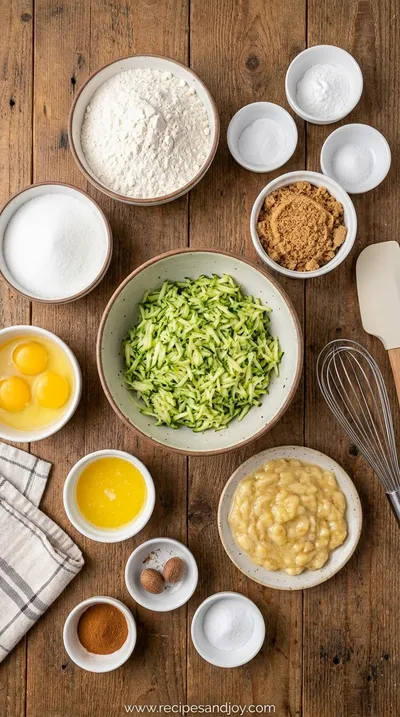 Zucchini Banana Bread: Moist and Delicious Recipe - ingredients preparation