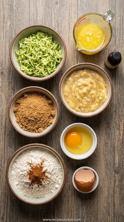 Easy One-Bowl Zucchini Banana Bread Recipe - ingredients preparation