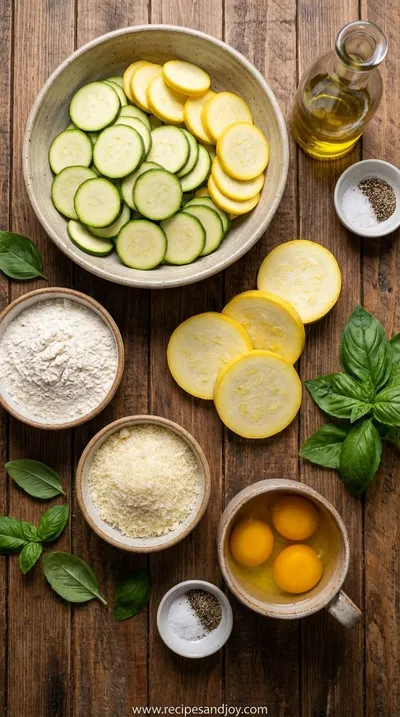 Scarpaccia: Savory Zucchini Tart Tuscan Style - ingredients preparation